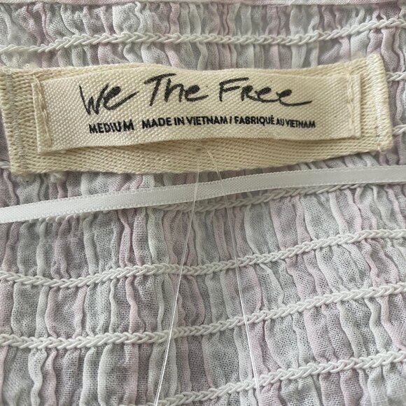 Free People little Bit Of Something Ombré Blouse Womens M Smocked NWT - Picture 6 of 9